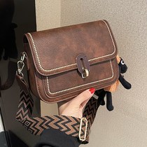 French SANDRO IFASHION womens bag 2022 new retro all-match wideband shoulder Messenger bag small square bag