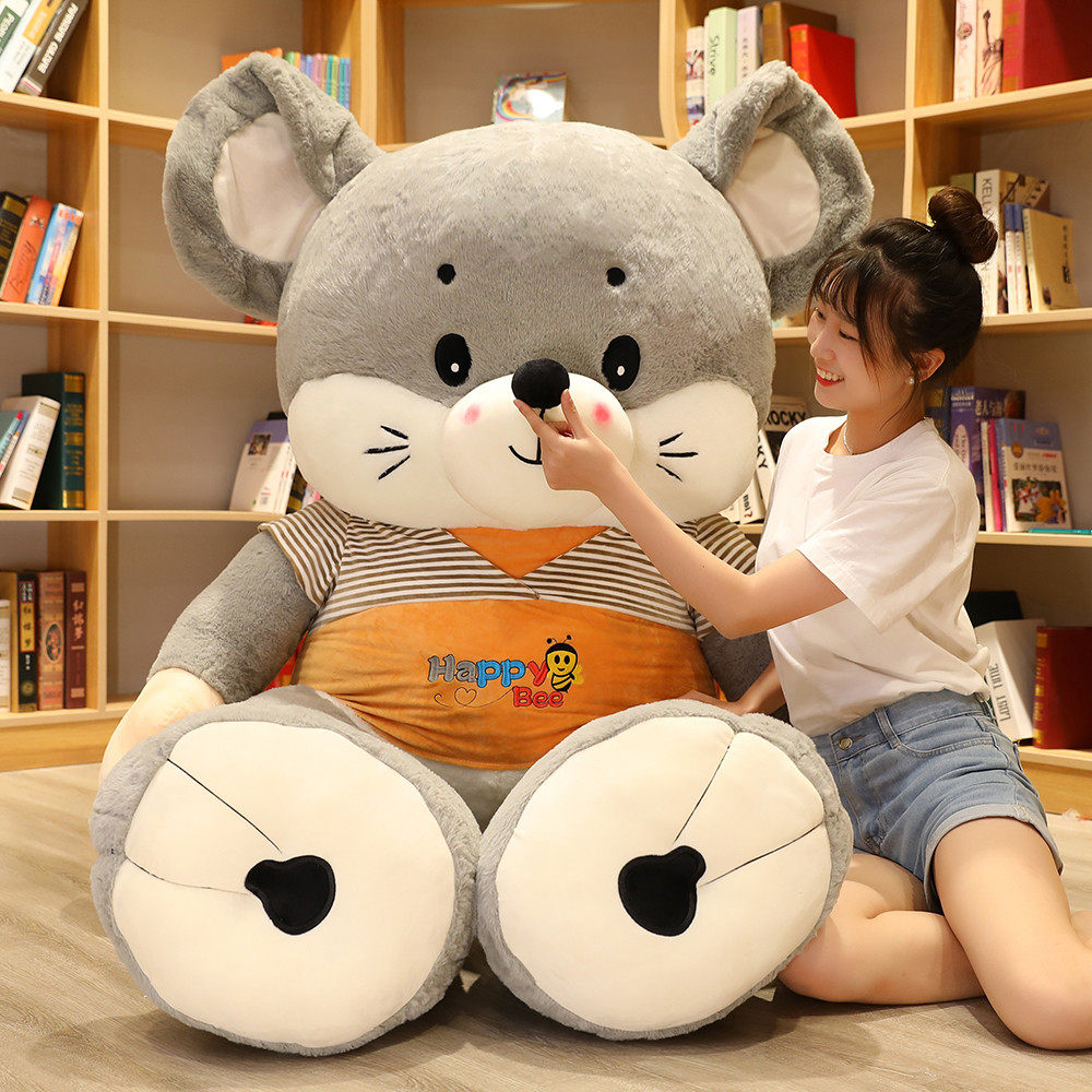 Cute king size mouse plush toy Mouse doll Ragdoll doll Rat mascot girl birthday gift