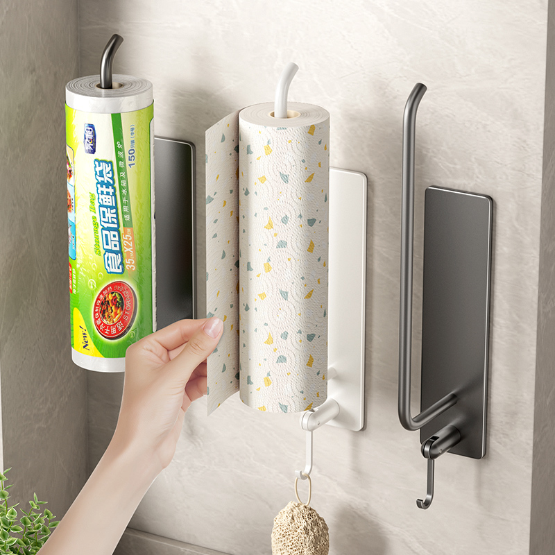 Kitchen Paper Towels Rack Free of paper hanging cabinet Toilet Paper Rack Crisps Preservation Film containing refrigerator Magnetic Shelves-Taobao