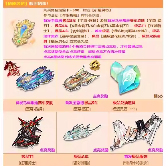 Qq Speed Prayer Blessing (Amulet) Pack Includes Year of the Horse Limited Edition S-Car Supreme Sun Chasing/Supreme Moon Trampling Skin with Free Activation