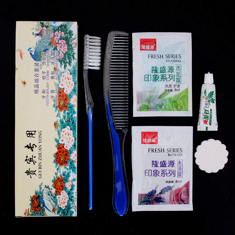 Hotel disposable toiletries six-in-one toothbrush hotel toothbrush toothpaste set six-piece hotel