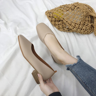 低跟韩版百搭时尚粗跟女单鞋