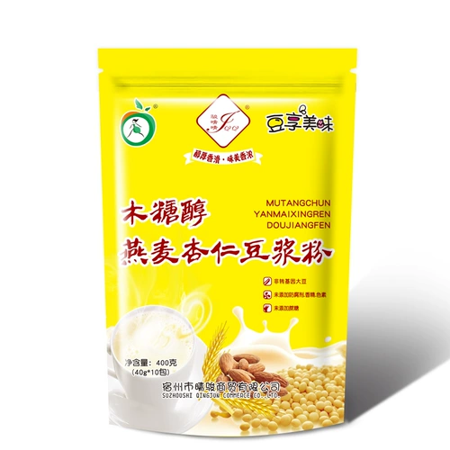 骏晴晴 [豆浆粉木糖醇燕麦杏仁速溶独立包永方便食品和冲泡即食400g]