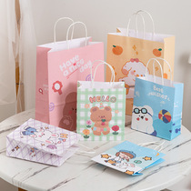 ins cartoon cute bear paper bag girl heart little rabbit gift bag bag swing decorative paper handbag