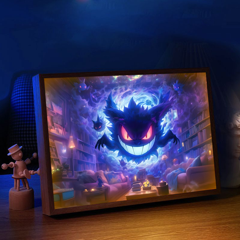 Gengar-Themed Light Painting Figurine, Room Decoration, Night Light, Creative Birthday Gift
