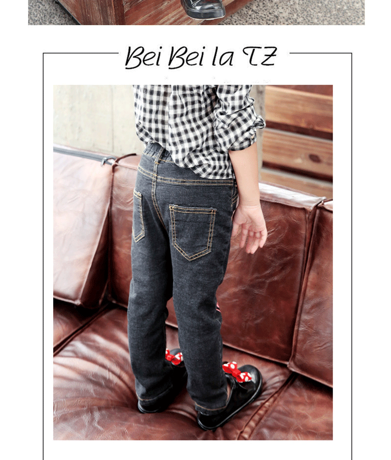 Bé gái 1-3 tuổi cộng quần jean nhung mặc quần lửng trẻ em mông to, quần legging dày mùa đông thời trang bé trai