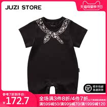 JUZI STORE combed cotton scarf print baby one-piece suit neutral boy girl 1823517