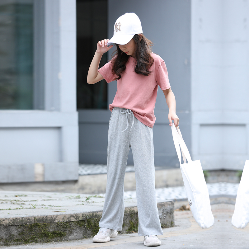 Girl pants Summer slim fit Broadlegged Pants Suit Great Boy Casual Pants Loose Korean version of the summer dress Long pants Parent-child