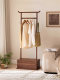 North American Black Walnut Coat Rack, New Chinese Style Solid Wood Coat Rack, Song-Style Aesthetic Bedroom Floor-Standing Coat Rack and Storage Rack