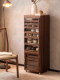 American-Style Vintage Solid Wood Floor-Standing Jewelry Cabinet, Dental Cabinet, Tea Cabinet, North American Black Walnut Tea Set Storage Cabinet, and Collectibles Cabinet