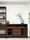 Tiebang New Chinese Style Solid Wood Sideboard Black Walnut Low Cabinet Entryway Storage Cabinet Side Cabinet Home Tea Room Tea Cabinet