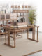 New Chinese-Style Balcony Solid Wood Tea Table and Chairs, Black Walnut Small Kung Fu Tea Table, Office Elm Wood, Song Dynasty Aesthetic