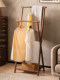 Solid Wood Coat Rack, Black Walnut Wood Clothes Rack, Floor-Standing Simple Vertical Clothes Drying Rack, Integrated Bedroom Storage Rack for Home Use