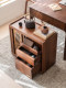 Tiebang North American Black Walnut Tea Cabinet Song-Style Aesthetics Movable Storage Cabinet Organizer Sideboard Display Cabinet