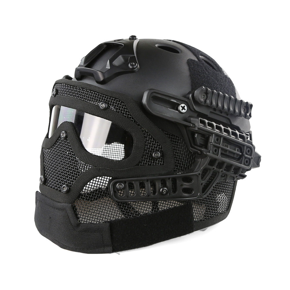 WoSporT manufacturer direct marketing WoSporT generation Tactical safety helmet Steel Wire Mask integrated pure color version