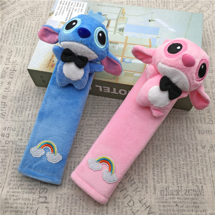 Car kids seat belt cover anti-tighten neck shoulder protector soft creative cartoon Stitch Boy plush car interior