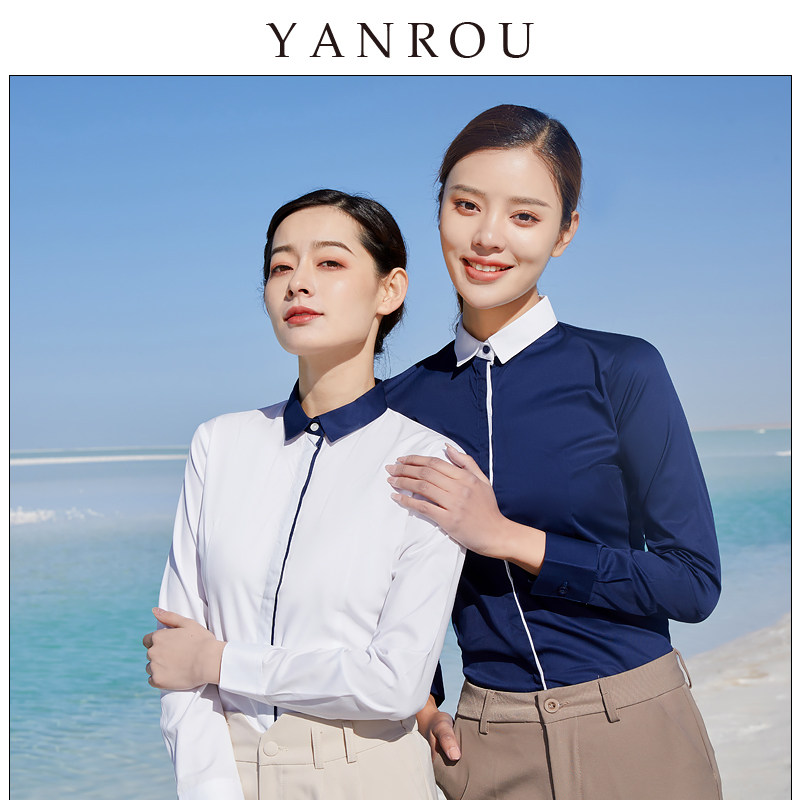 Yanrou white shirt women's long-sleeved professional 2022 spring and autumn new design sense niche Korean fan all-match work clothes shirt