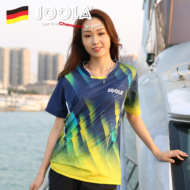 JOOLA Yula Yula summer table tennis uniforms for men and women professional short-sleeved sportswear breathable sweat-absorbing competition jersey