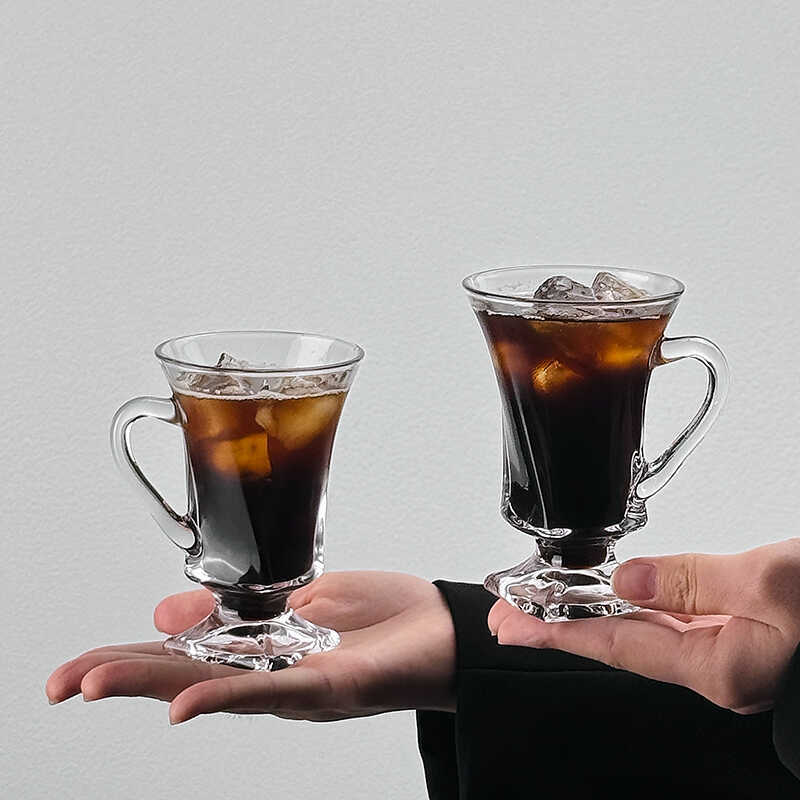Latte Irish Coffee Cup with Handle, Mulled Wine Cup, Beverage Cup, Glass Water Cup, Iced Coffee Cup, Cocktail Cup