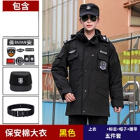 Черное пальто + логотип + шляпа + ремень