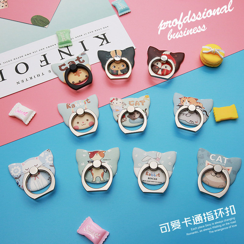 iphone6 mobile phone protective shell bracket adhesive style apple 6s with ring buckle personality creative 7plus mobile phone protective shell bracket 8plus pull ring oppor15r11r9