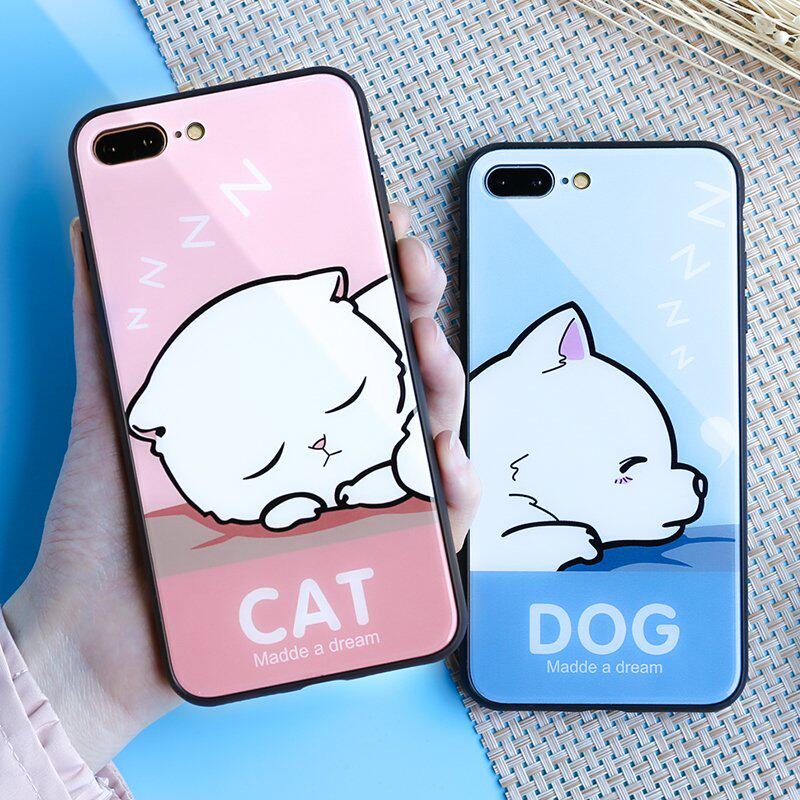 DZ Apple 7plus mobile phone protection shell iphonex new glass 8plus personality se2 creative protective sleeve 6s couples xr tide card 6splus soft edge xmax