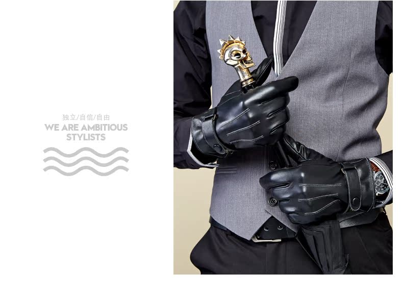 Gants pour homme      en peau de mouton - Ref 2782469 Image 13
