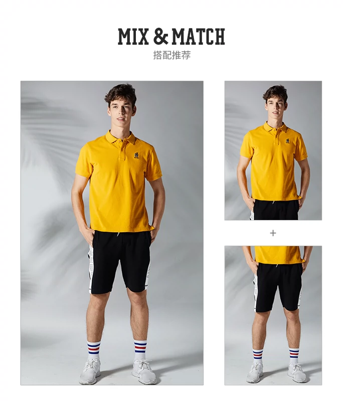 WHO. A. U2018 mùa hè mới POLO áo rắn màu lướt gấu thêu T-Shirt nam WHHA823M10