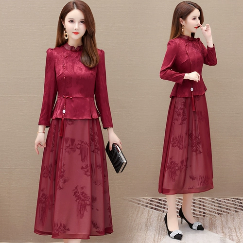 Свадебное платье, осеннее элитное ципао для матери, коллекция 2023, в западном стиле