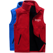 Fleece work clothes vest custom autumn and winter warm fleece vest printing lettering vest printing logo