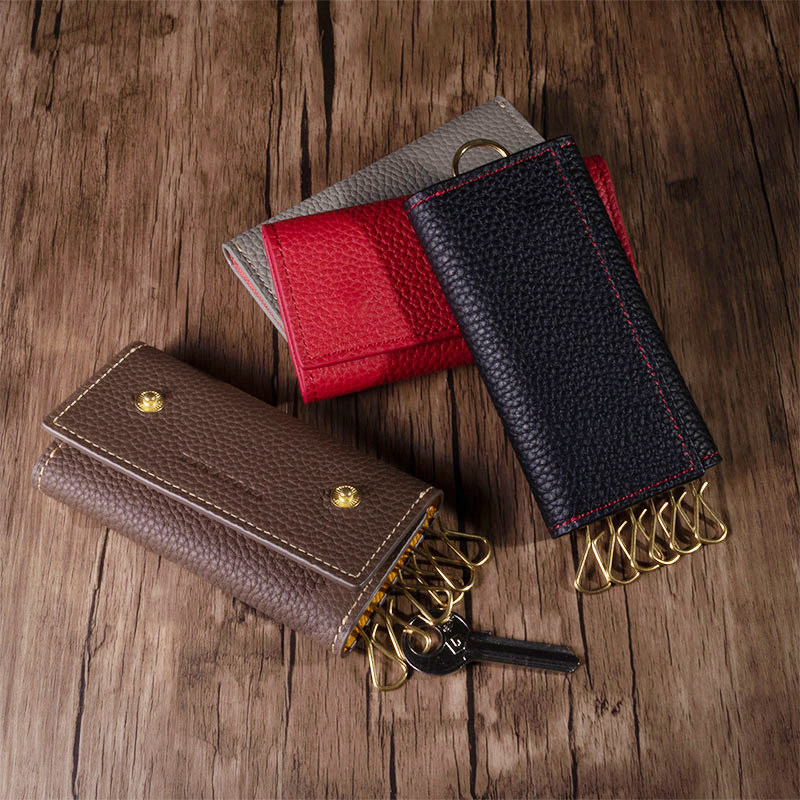 JAPAN HANATORA DELICATELY HANDMADE GENUINE LEATHER KEY BAG CARPACK CAR KEY HANGING BUCKLE MULTIFUNCTION CLASSIC DESIGN