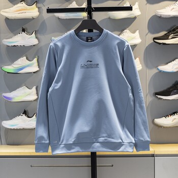 Li Ning Fleece Sweatshirt 2025 Winter New Fitness Series Warm Pullover Knitted Hoodless Top Awdv973