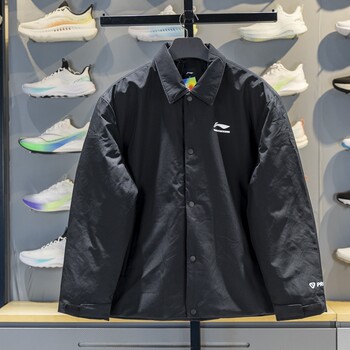 Li Ning Men's Cotton Jacket 2025 Winter New Cba Basketball Series Lapel Loose Casual Jacket Ajmv071