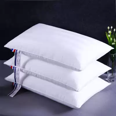 Pair 2) Five-star hotel pillow pillow core cotton feather velvet adult single student student cervical pillow