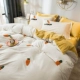 Khăn trải giường bằng vải nhung bốn mảnh pha lê flannel trải chăn cộng với nhung dày ba mảnh giường mùa đông màu đỏ - Bộ đồ giường bốn mảnh