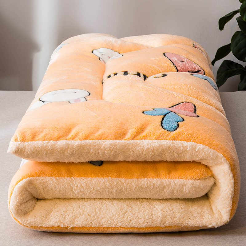 Thickened Goat Velvet Mattress Upholstered Home Warm Bedding Winter Sponge Tatami Student Dorm Room Single Cushion Quilt
