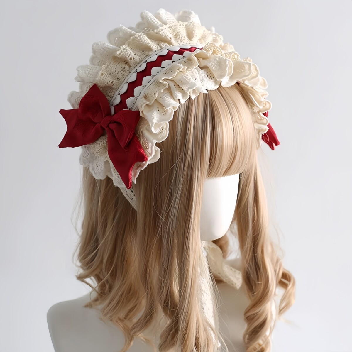 Lolita lace headband, Japanese sweet and cute girl hair accessory, ribbon, maid Lolita girl bow hair clip, small item
