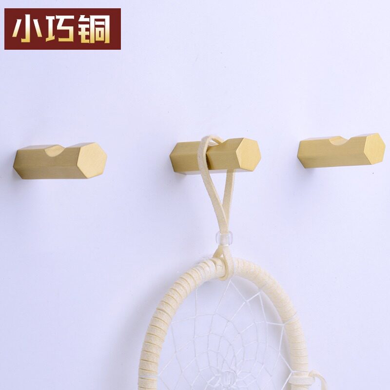 Brass Hook Genguan Nordic Modern Minimalist Metal Wall Wall-mounted Single Hook Creative Pure Copper Trim Cloak Hook