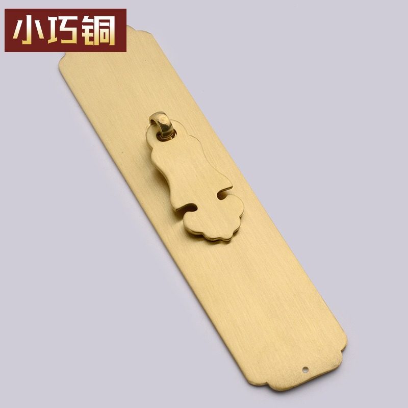 Small copper Chinese imitation antique pure copper cabinet door handle overall cabinet full copper handle bar red wood furniture hardware copper accessories