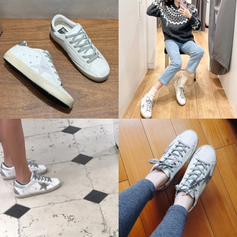 【Mu You Shoes】Silver Tail Gray Star Gb Distressed and Worn Look Dirty Shoes Unisex Height-Increasing Casual Shoes