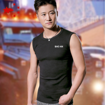 Wu Jing physical service I-shaped vest wide shoulder vest security base T-shirt sucking sweatshirt