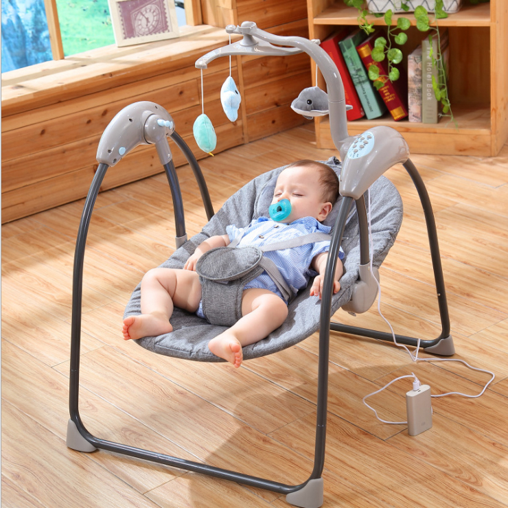 Baby Electric shaken rocking chair baby cradle deck chair with va coaxing ova Divine Instrumental Coaxing Newborn Intelligence Pacifying the rocking bed