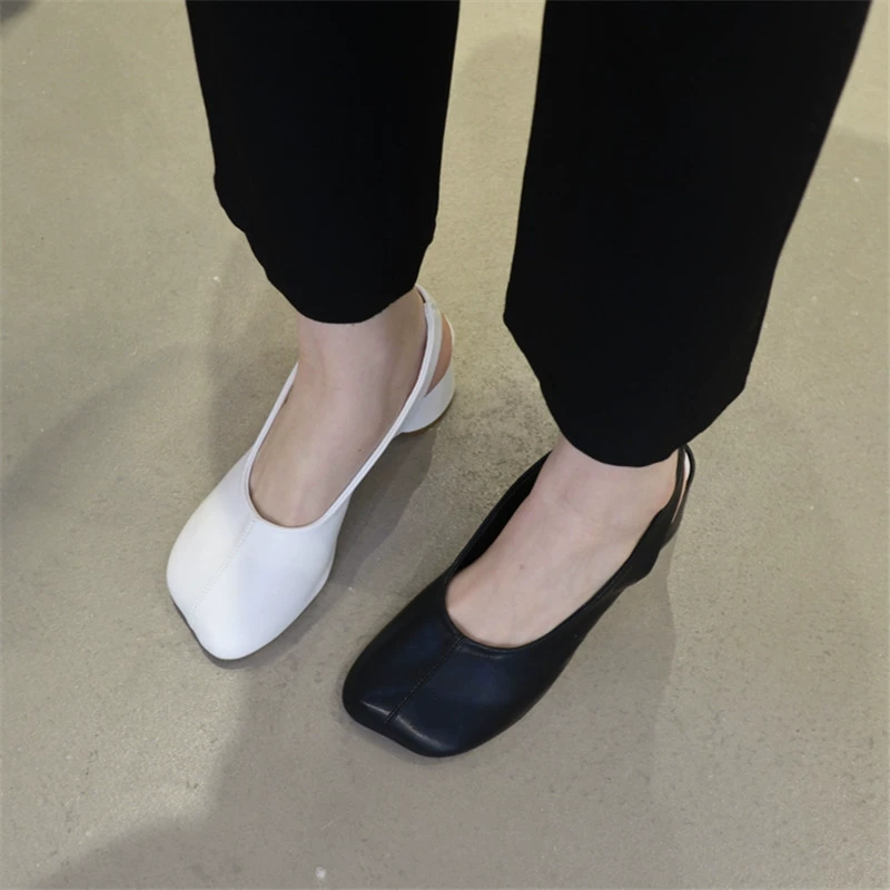 Dongdaemun của Hàn Quốc mùa xuân và mùa hè 2020 giày cao gót dày mới đơn giản và thoải mái retro cá tính và thoải mái Xu hướng phụ nữ - Giày cắt thấp