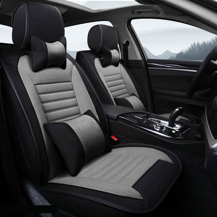 Full Coverage Summer Car Seat Cushion, Suitable for All Seasons, Specifically for Volkswagen Santana and Jetta, Made of Linen Fabric Seat Cover
