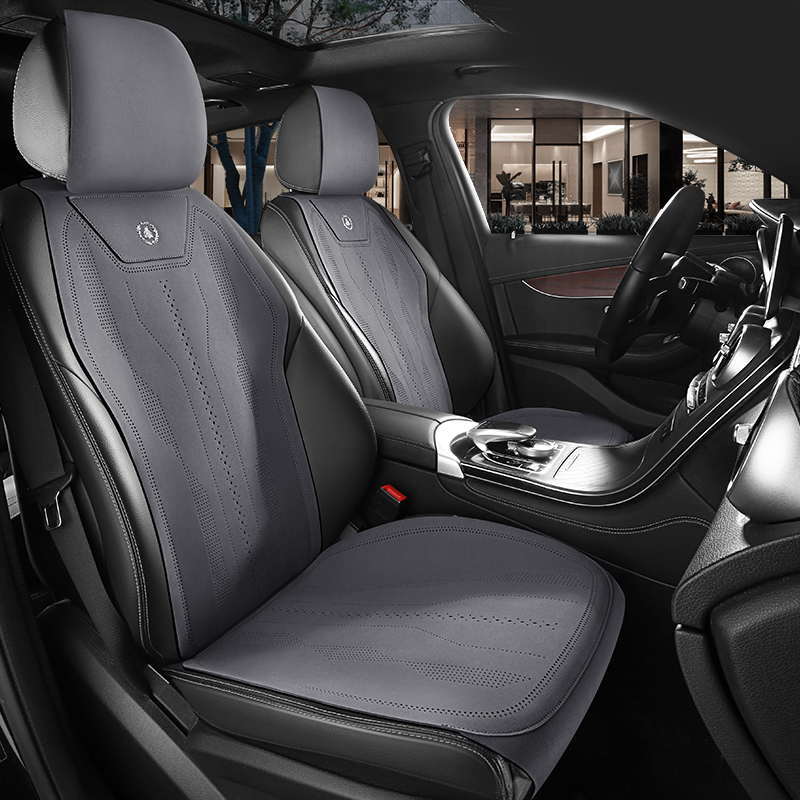 Car Seat Cushion, Suitable for All Seasons, Suede Leather, 2025 Small Waist Design, Summer Cooling Pad, Suede Half-Cover Seat Cover