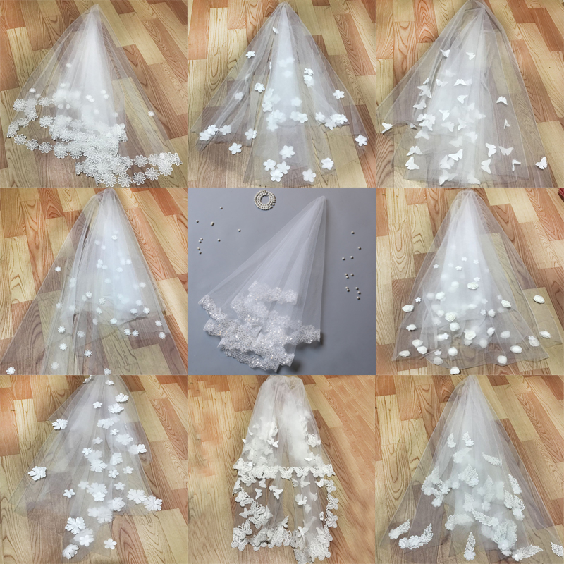 Short Han style Brigade slapping minimalist head yarn European-style bridal fluffy head yarn multilayer wedding dresses new photo wedding dresses