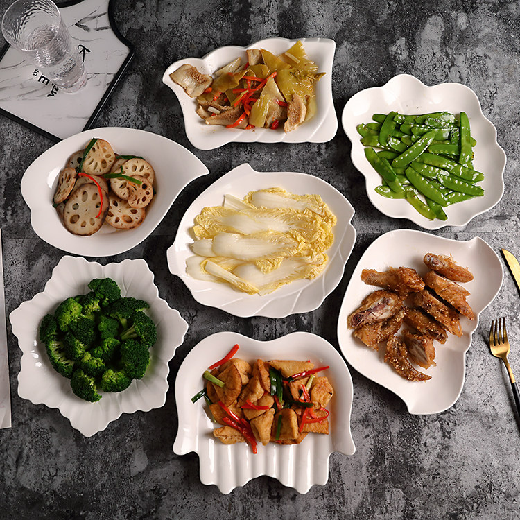 Ceramic Western Dining Bull Platter Trays Creativity Hotel Cutlery Dish Pure White Home Plate Fruit Plate Snack Dish