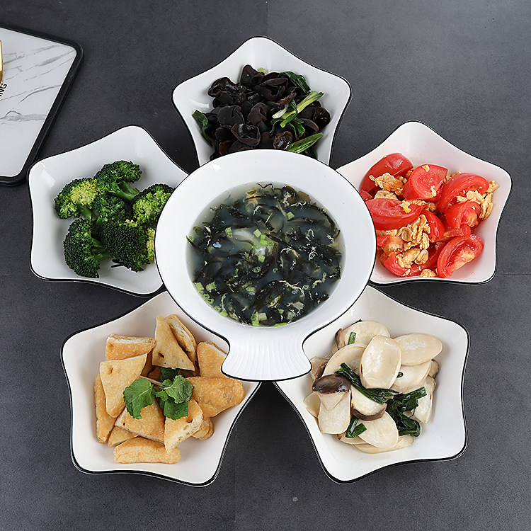 Ceramic Saucer Pure White Home Plate Cold Dish sweet snack Dish Pan Snack Fruit Dish Creative Cutlery