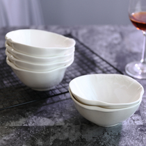 Ceramic household bowl Rice bowl Soup bowl Salad bowl Household rice baking bowl Creative porridge washing bowl set