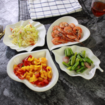 Plate plate Ceramic household plate Pure white microwave oven breakfast plate Western plate Fruit snack plate Creative tableware